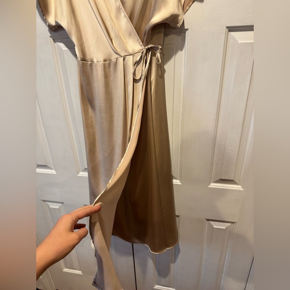 Elegant Satin Wrap Dress - Picture 2 of 4